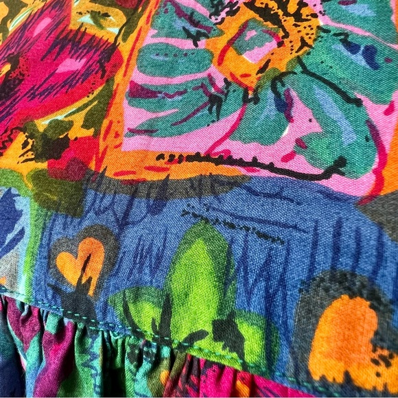 Vintage VANITY FAIR Tropical Hawaiian Ruffled Hem Mumu Dress—SZ. Small - Picture 7 of 14